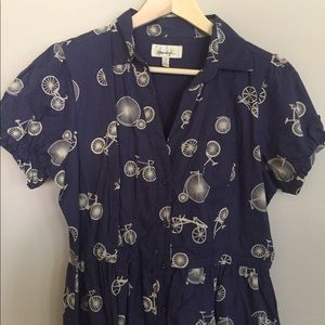 Anthropologie—Porridge—Blue Bicycle Dress—Size 8